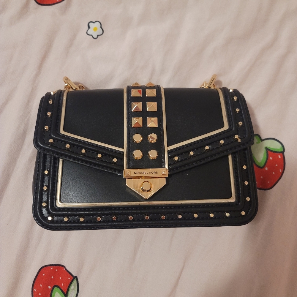 Micheal Kors SoHo Small Studded Leather Shoulder Bag
